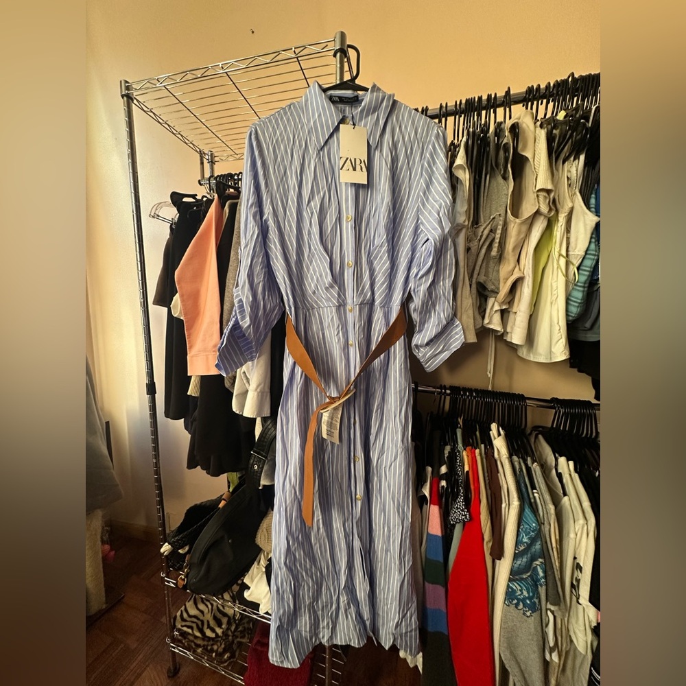 Zara Stripped midi dress